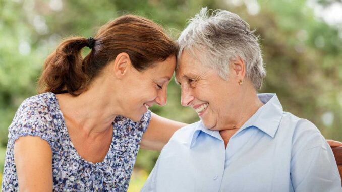 Caregiving- Healthylivinglinks Two women caregiving each other