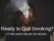 A person smoking with a sentence of "ready to quit smoking"