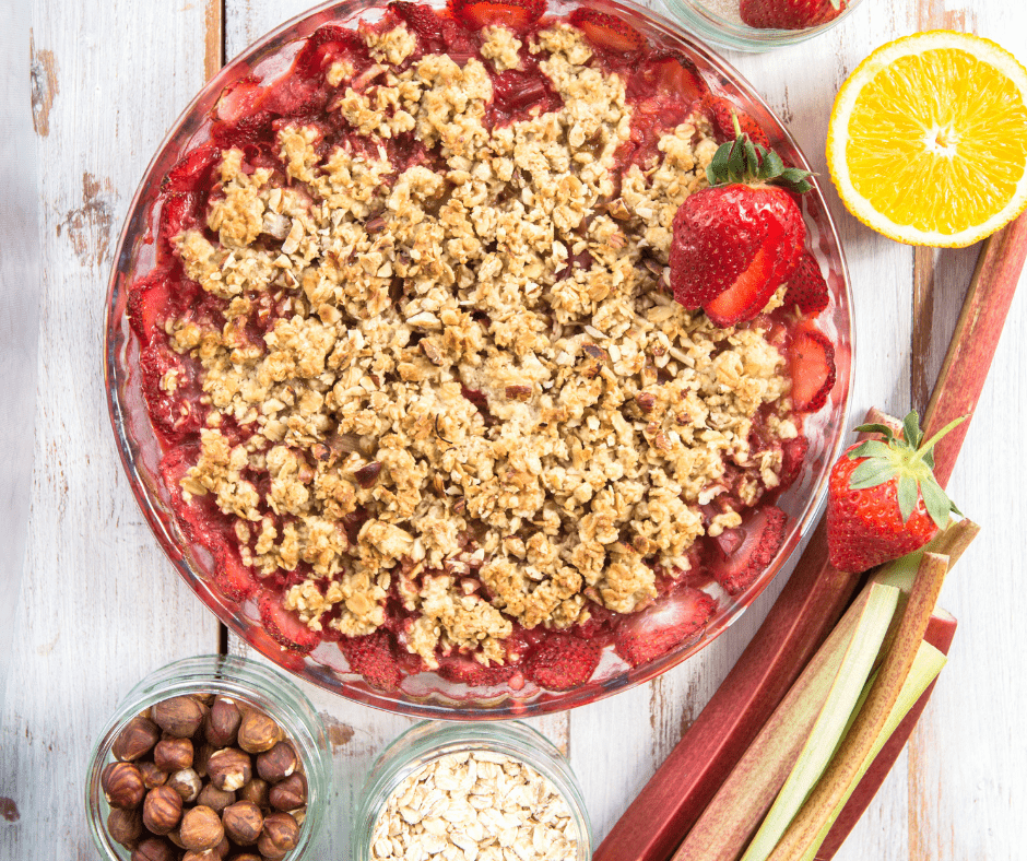 Reduced Sugar Strawberry Rhubarb Crisp Healthy Living Links