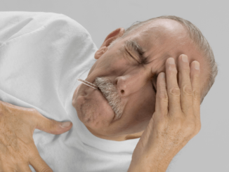 A old man has a headache and chest pain.