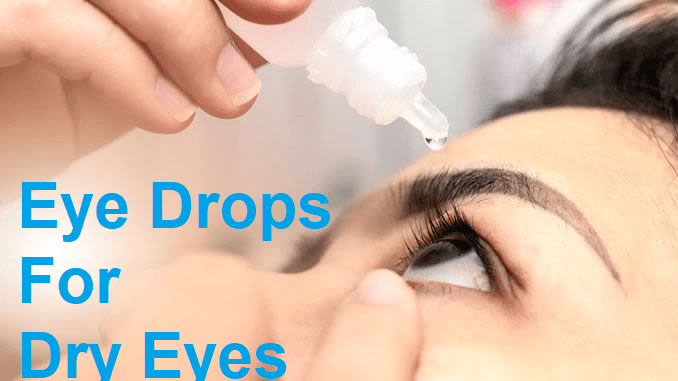 A person dropping medicine for the dry eyes.