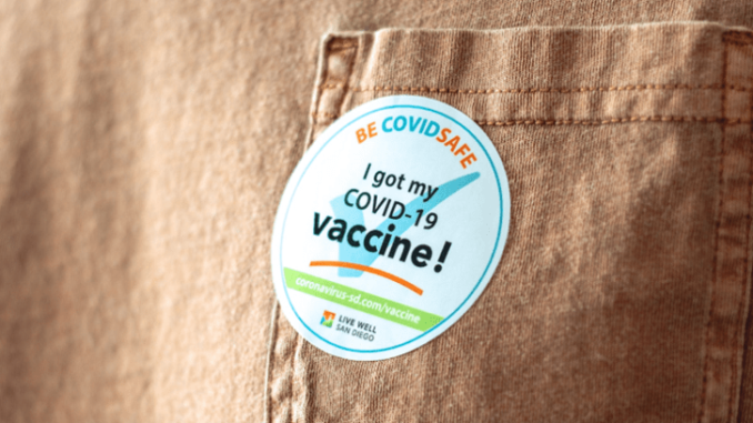 JJ, Pfizer, Moderna, or or AstraZeneca - Healthylivinglinks A sticker of I got covid vaccine.